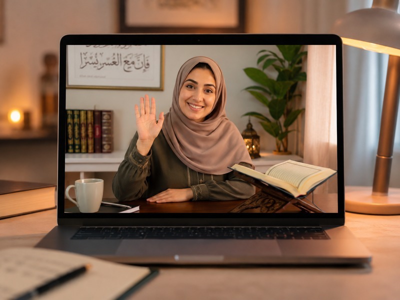 Dedicated tutor greeting a student at the start of a live lesson